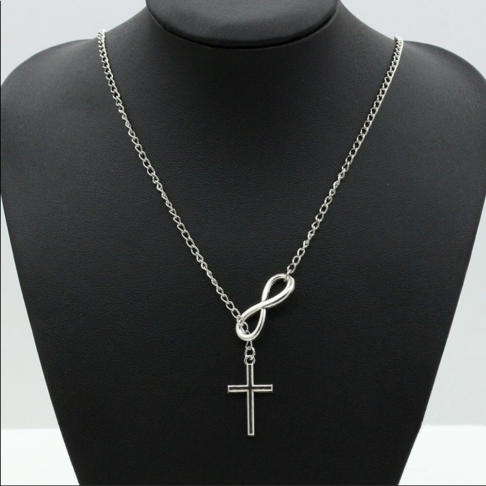 2 Necklace. Infinity Cross Pendant. Perfect gift - Picture 2 of 3